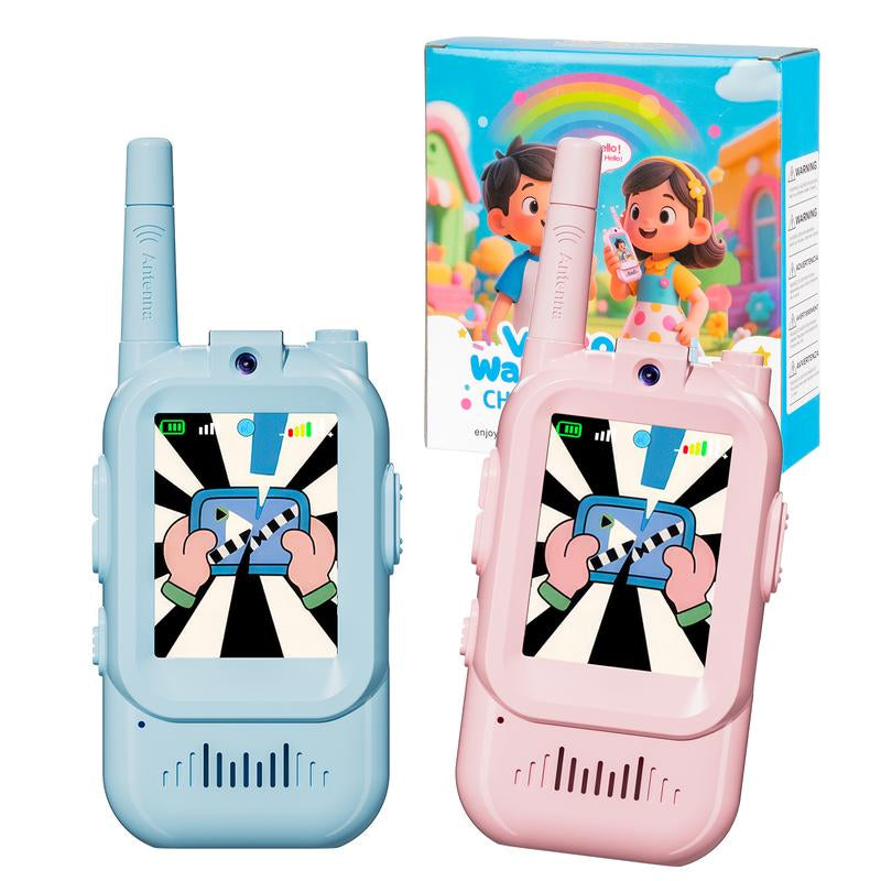 Aontess Kids Video Walkie Talkies Toys- 2 Pack, Long Range,No Internet Connection Required, with Camera, Ideal for 3 - 12 Year Olds, Perfect for Outdoor Play & Indoor Fun,Holiday Gifts for Children, Christmas Gifts