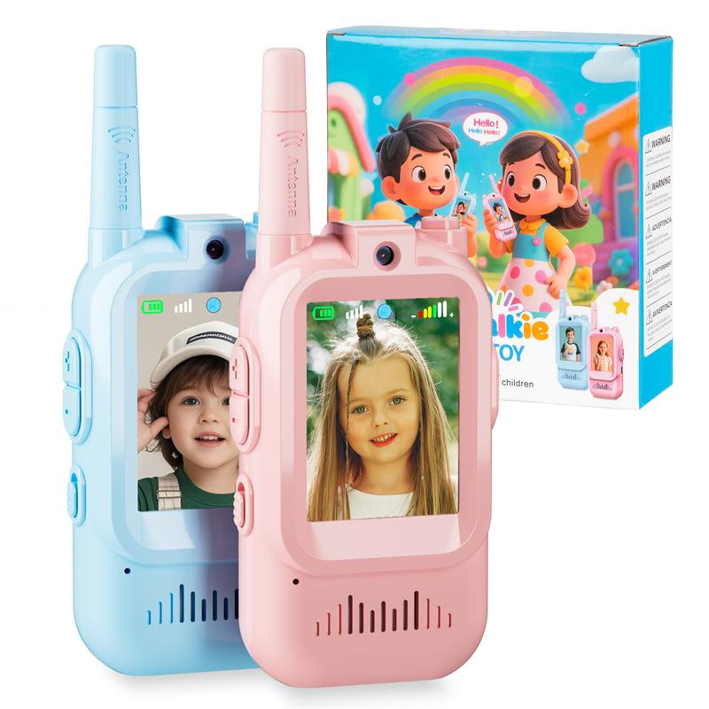 Aontess Kids Video Walkie Talkies Toys- 2 Pack, Long Range,No Internet Connection Required, with Camera, Ideal for 3 - 12 Year Olds, Perfect for Outdoor Play & Indoor Fun,Holiday Gifts for Children, Christmas Gifts