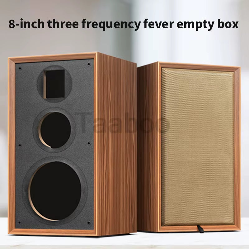 Customizable 8" Three-Way Labyrinth Speaker Box - DIY Wooden Bookshelf Passive Speakers for HiFi Audio