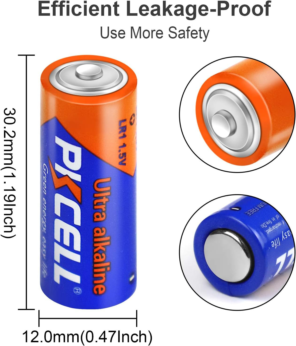 N Size 1.5V Alkaline Batteries, 20 Pack Ultra Long-Lasting MN9100/E90/LR1 Medical Battery for Medical Devices, GPS Trackers, Flashlights, Key Fobs, 10-Year Shelf Life